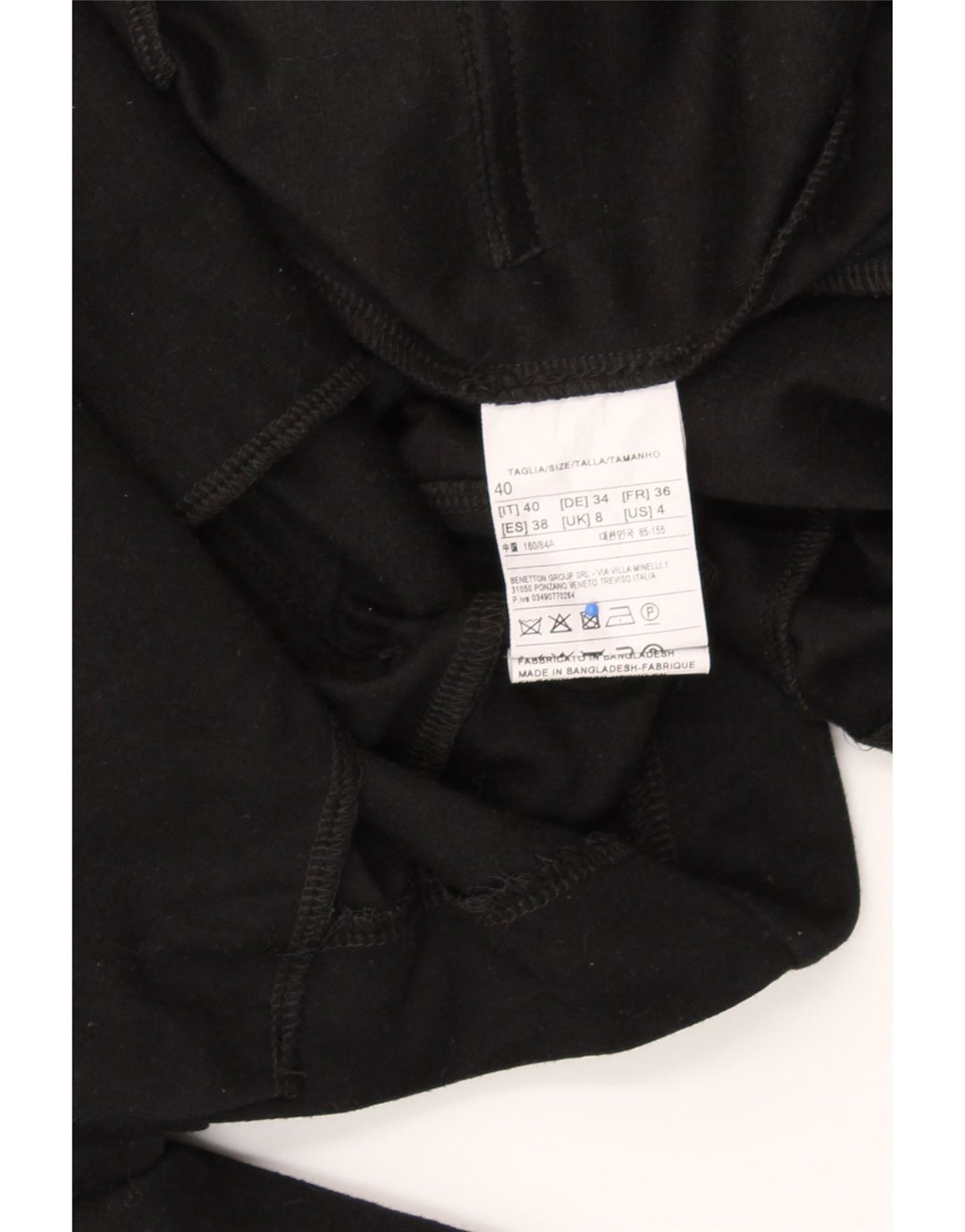 BENETTON Womens 1 Button Blazer Jacket UK 8 Small  Black Polyester Vintage Benetton and Second-Hand Benetton from Messina Hembry 