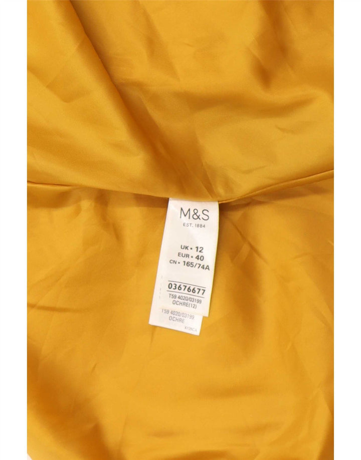 Marks & Spencer Jupe mi-longue pour femme UK 12 Medium W30 Jaune Polyester