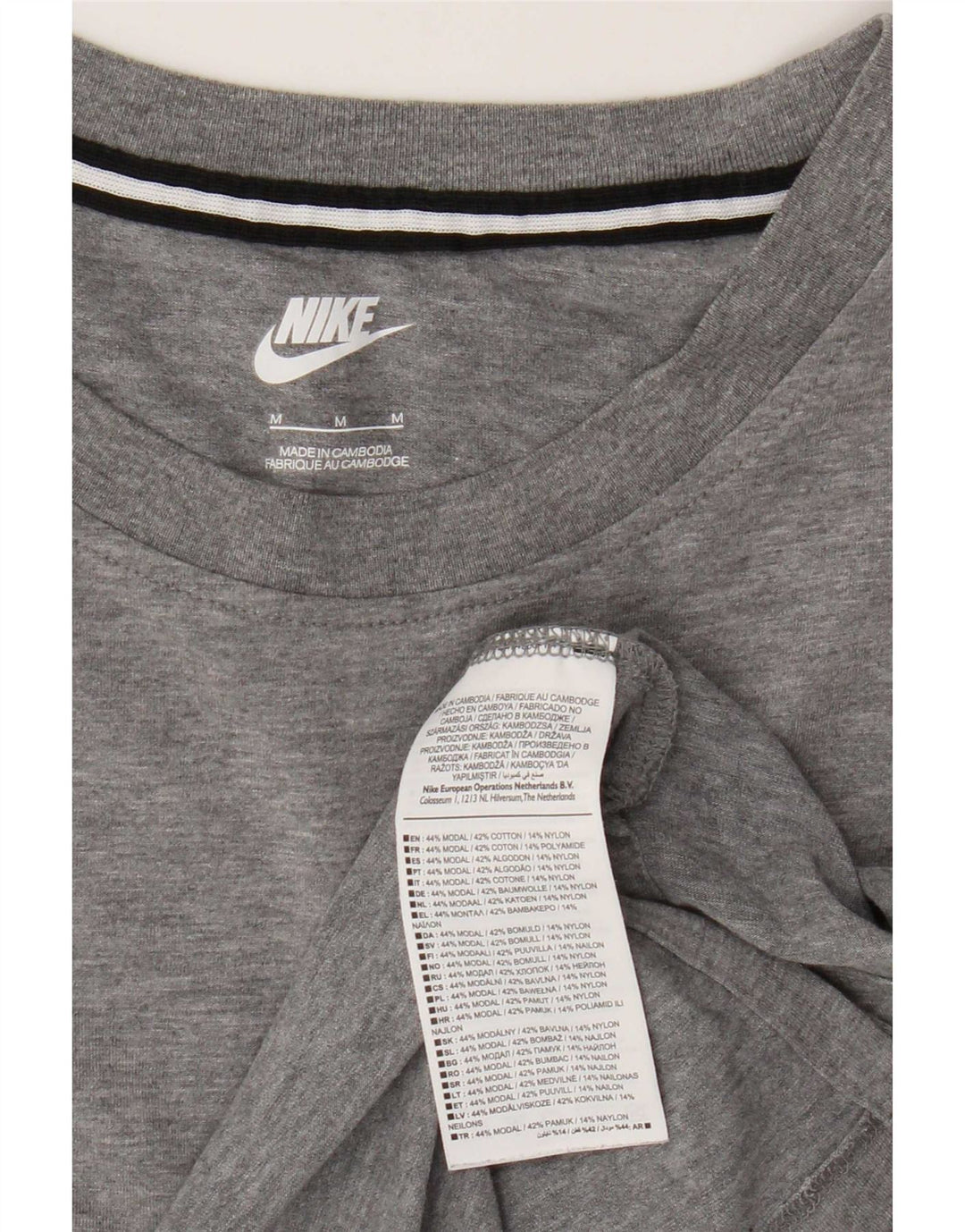 Nike T-shirt pour femme UK 14 Gris moyen moucheté modal