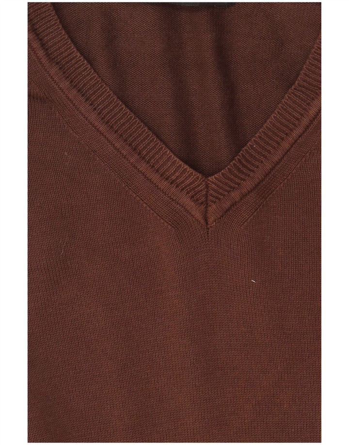 Zara Pull Col V Homme XL Marron Coton