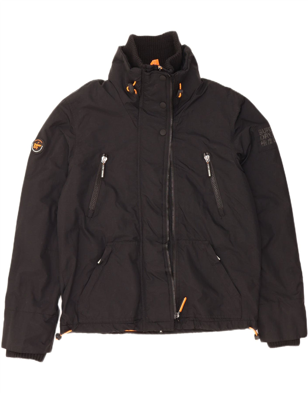 SUPERDRY Veste coupe-vent pour hommes UK 40 Large Noir Nylon