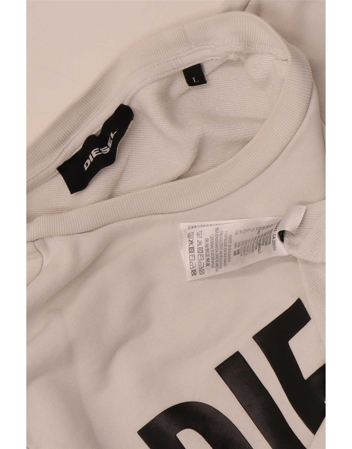 Diesel Sweat-shirt graphique pour hommes, grand coton blanc
