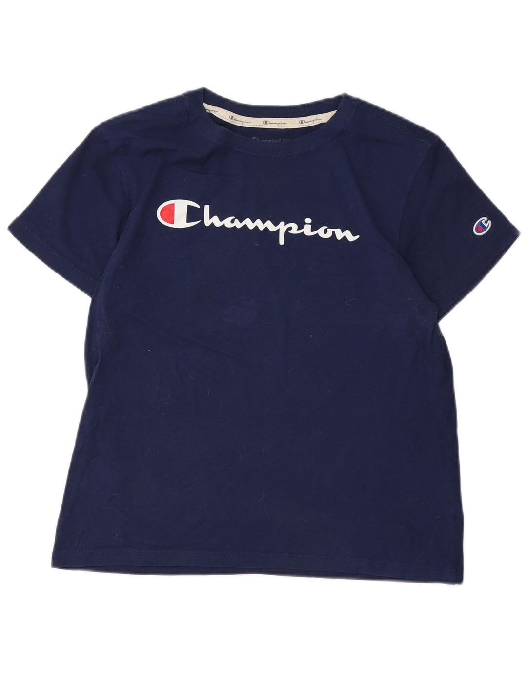 CHAMPION T-Shirt Graphique Femme UK 12 Bleu Marine Moyen