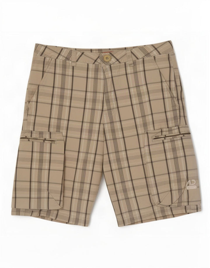 Nike Short cargo pour homme W30 en coton à carreaux beige moyen