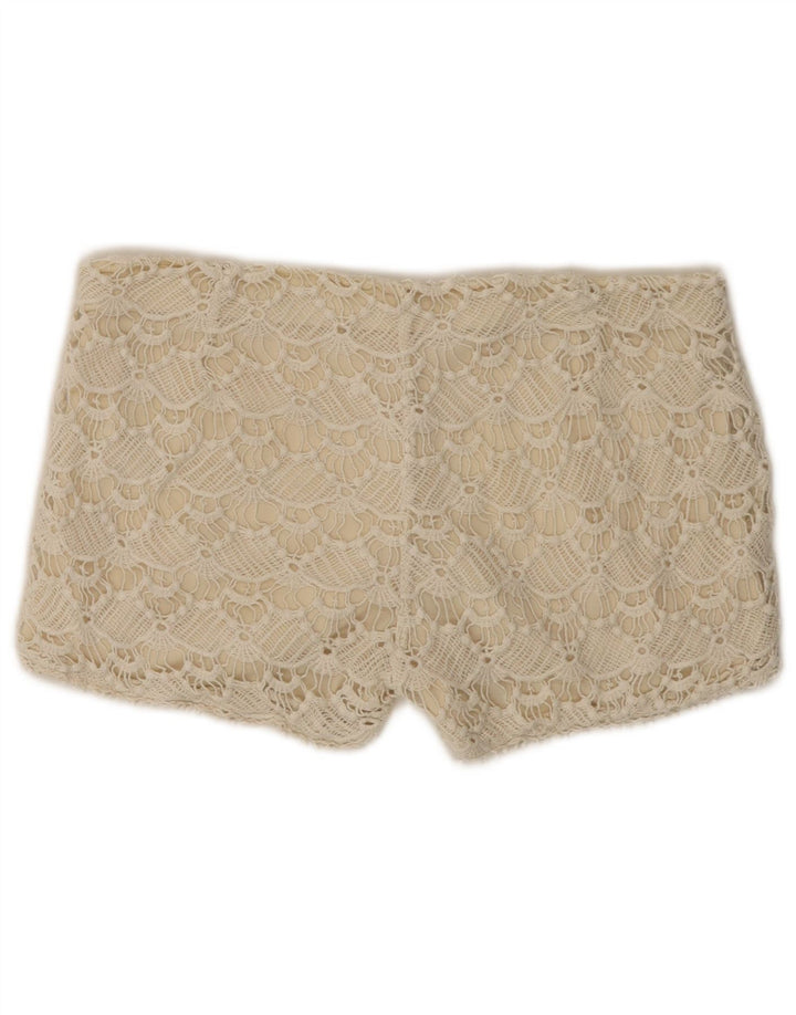 Zara Femme Pantalon Chaud En Dentelle Moyen W28 Coton Beige