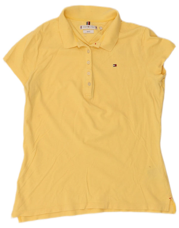 Tommy Hilfiger Polo Slim Fit pour femme UK 18 XL Jaune Coton