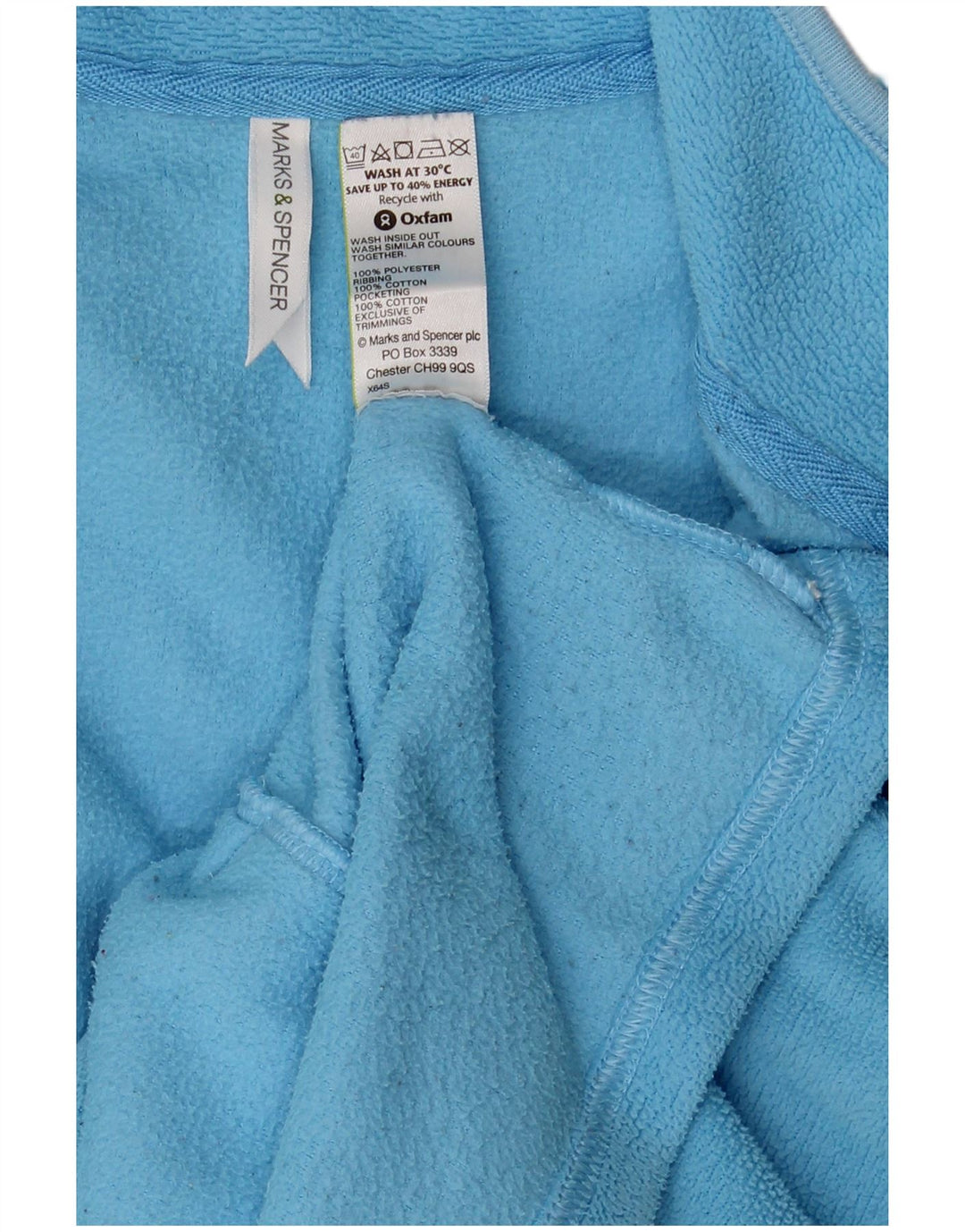 Marks & Spencer Veste polaire pour femme UK 14 Large Bleu Polyester