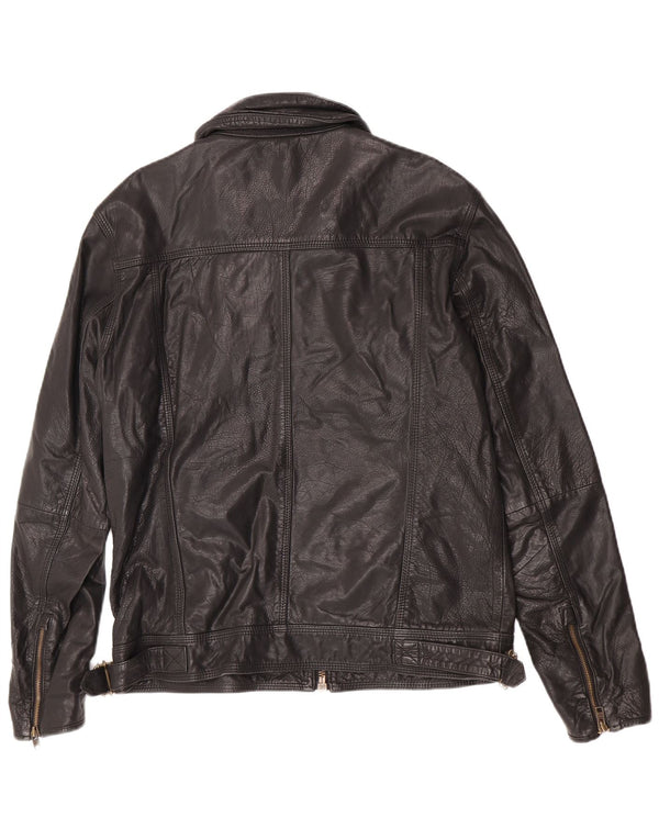 Superdry Veste en cuir militaire pour homme UK 42 XL Cuir noir