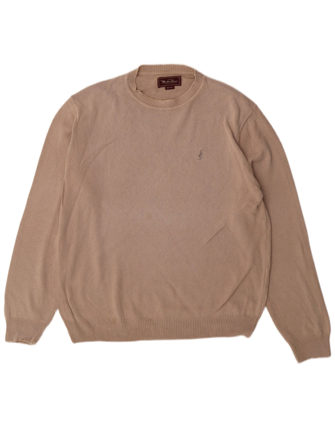 MARLBORO CLASSICS Mens Crew Neck Jumper Sweater Medium Beige