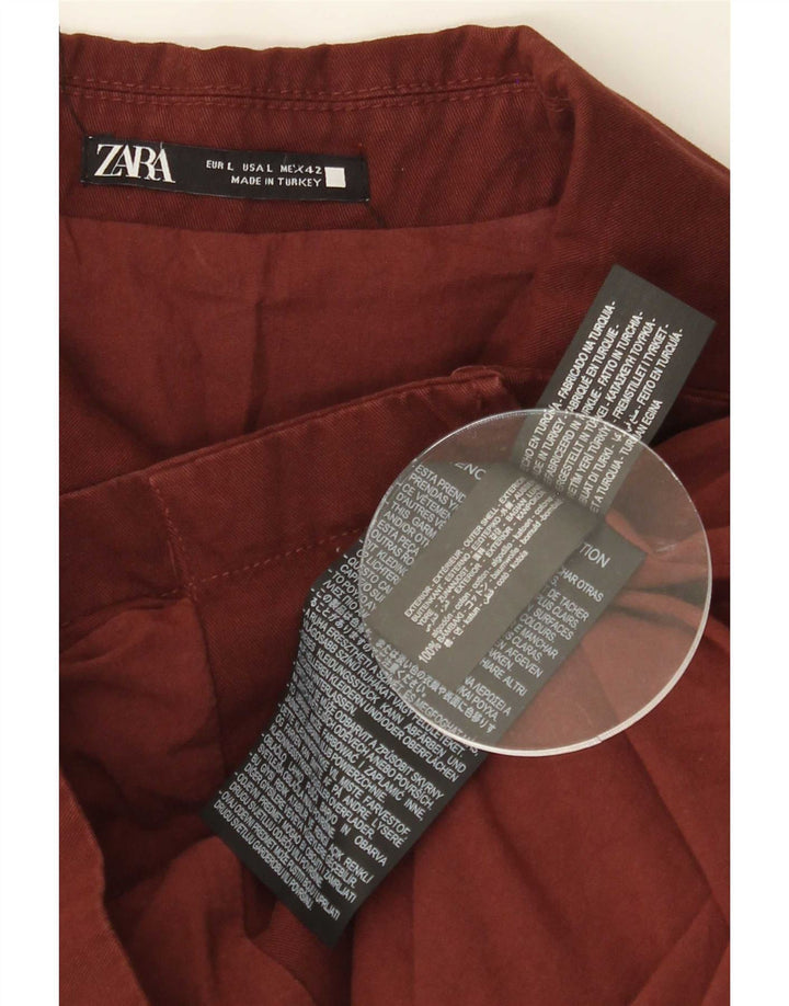 Zara Mens Bomber Jacket UK 40 Large Bourgogne Coton