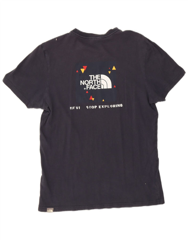The North Face T-Shirt Graphique Homme Bleu Marine Moyen Coton