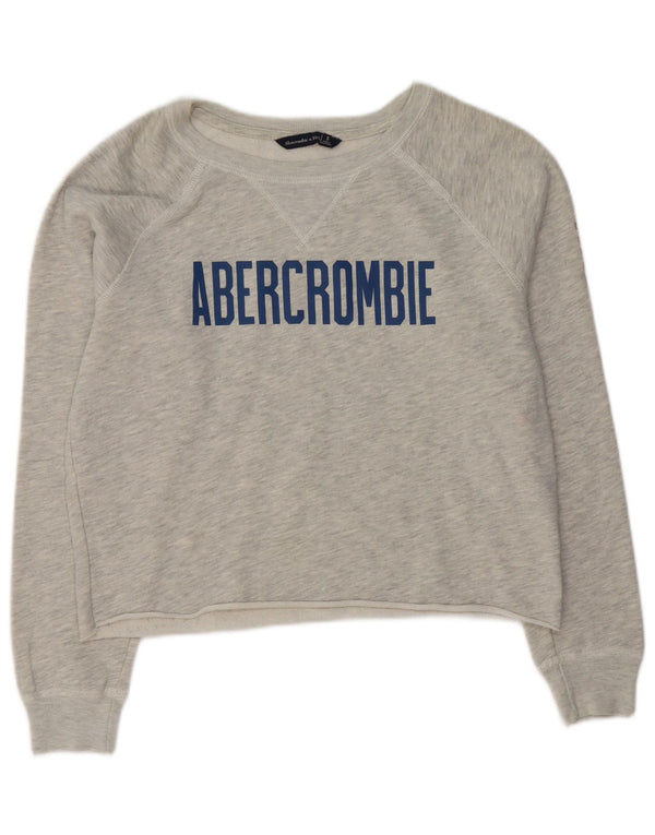 Abercrombie & Fitch Sweat-shirt graphique pour femme UK 10 Petit Gris