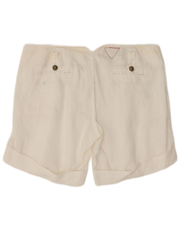 Guess Short décontracté W31 pour femme, Ramie blanc moyen
