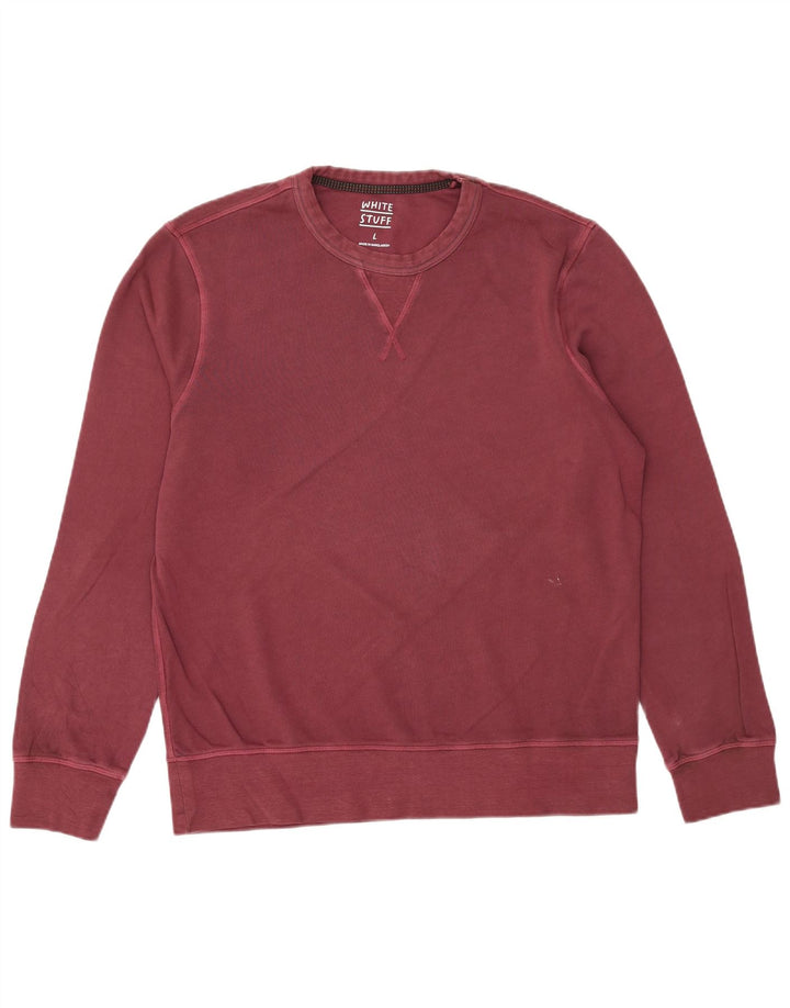 White Stuff Sweat-shirt pour homme en coton bordeaux Taille L