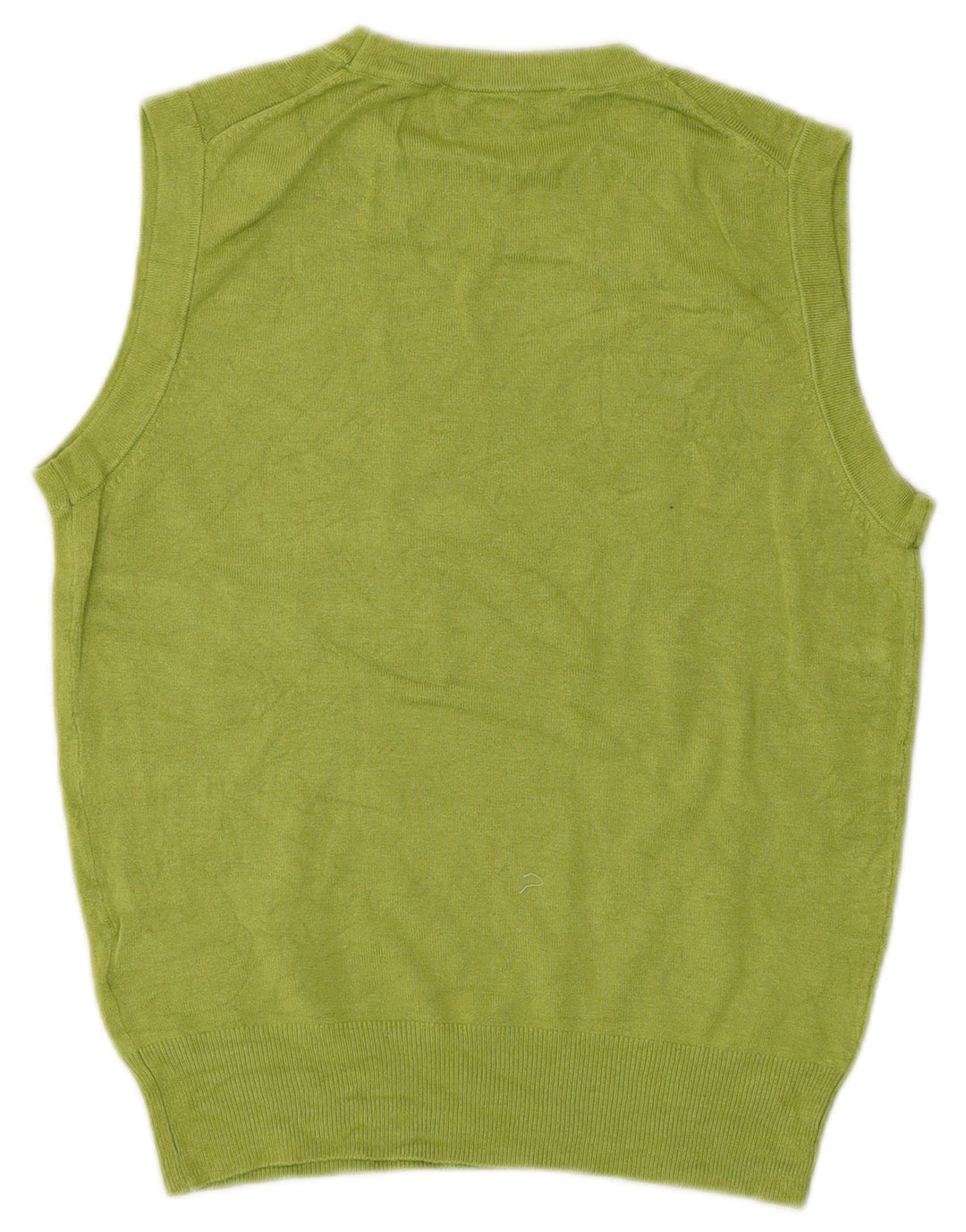 ZARA Femme Crop Vest Débardeur UK 10 Small Vert Viscose