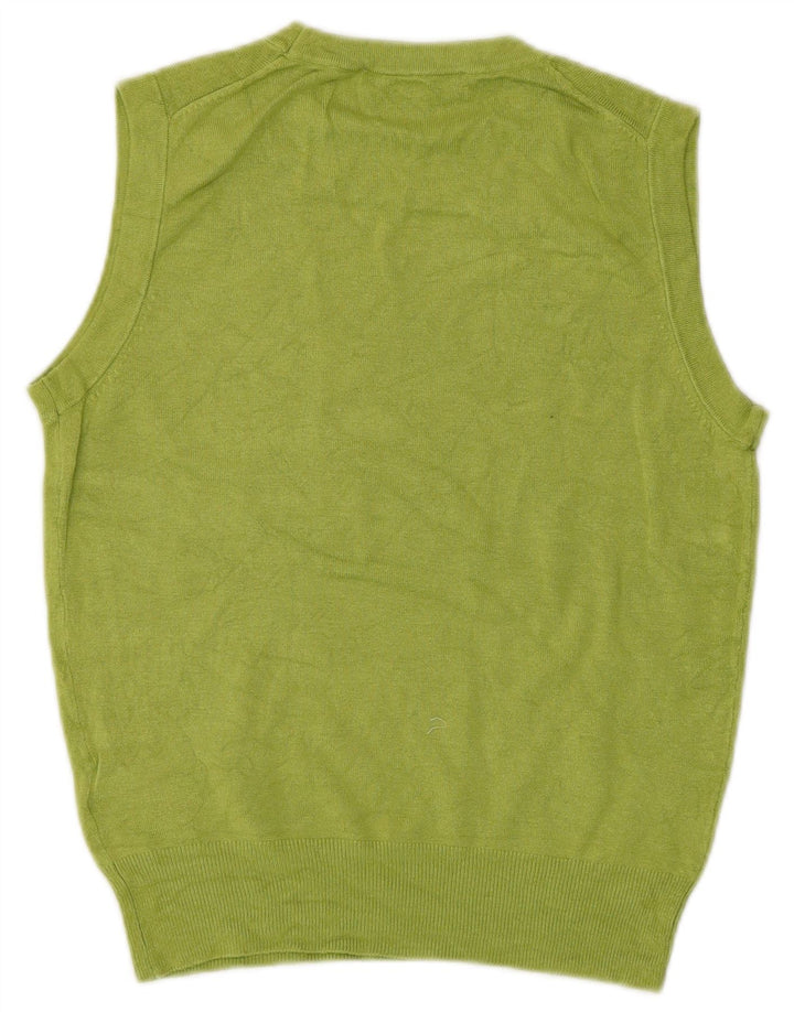 ZARA Femme Crop Vest Débardeur UK 10 Small Vert Viscose