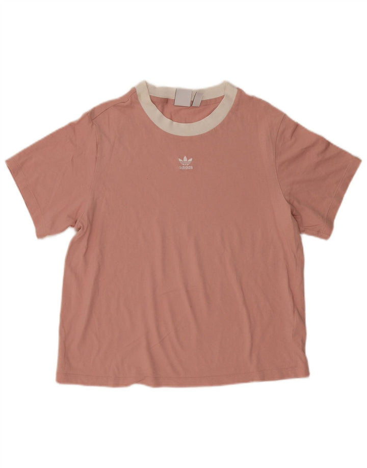 Adidas T-shirt surdimensionné pour femme UK 8 Petit coton rose