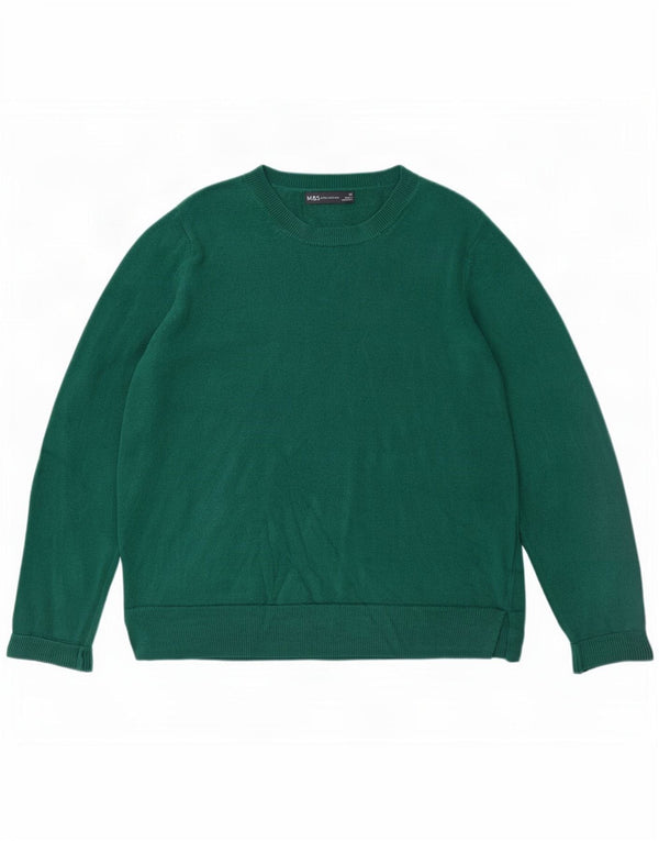Marks & Spencer Pull à col rond pour femme UK 14 Acrylique vert moyen