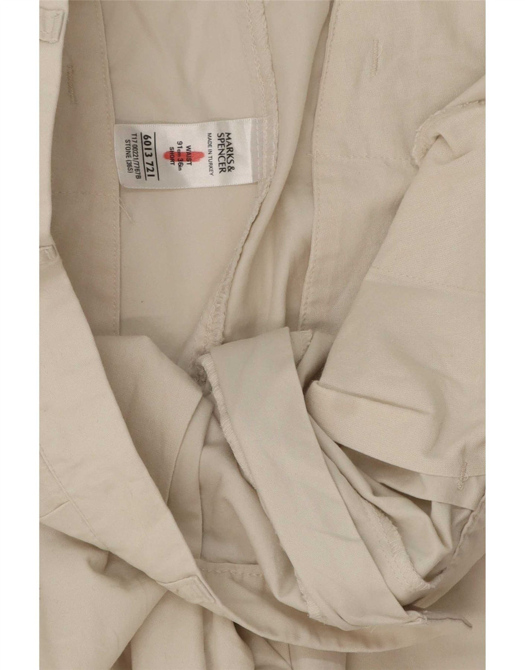 Marks & Spencer Short chino bleu Harbor Pegged pour homme W36 Large Beige