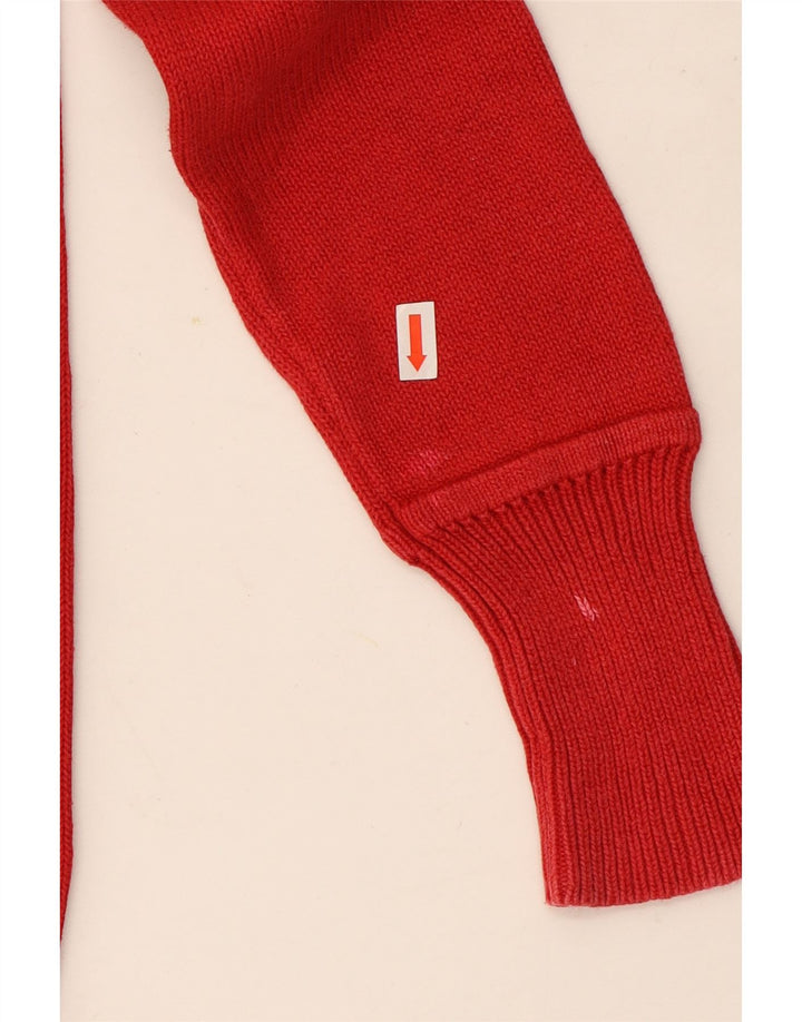 Zara Pull col roulé pour femme UK 14 Coton rouge moyen