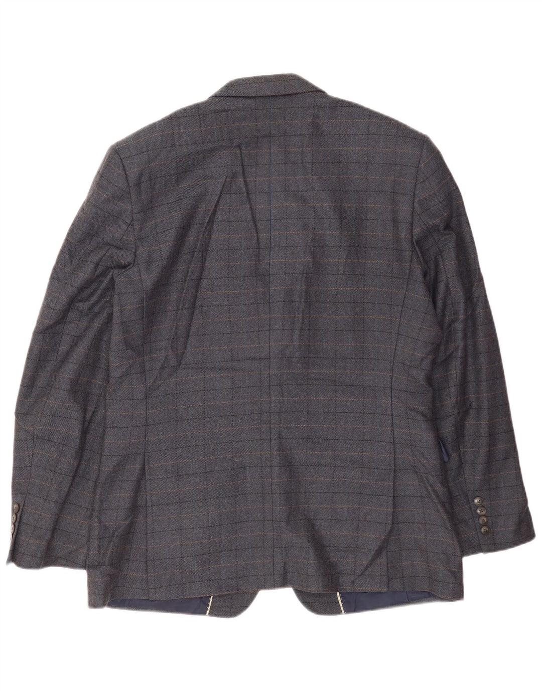 Marks & Spencer Veste blazer à 2 boutons pour homme UK 42 XL en laine à carreaux bleus