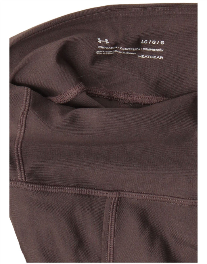 Under Armour Leggings Femme UK 16 Large Marron Colorblock