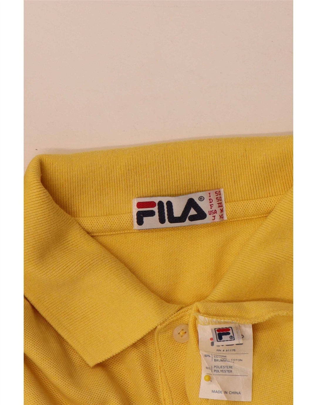 Fila Polo Homme IT 50 Coton Jaune Moyen