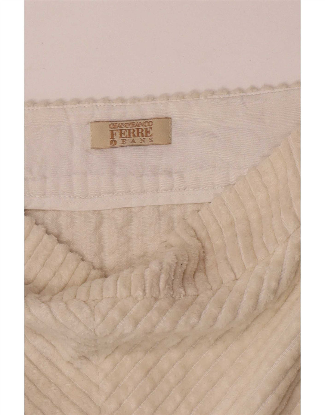 Gianfranco Ferre Jupe en velours côtelé W30 Medium Off White