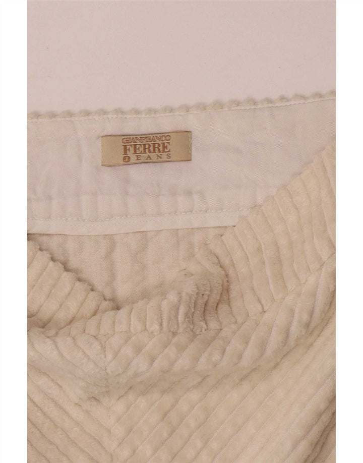 Gianfranco Ferre Jupe en velours côtelé W30 Medium Off White