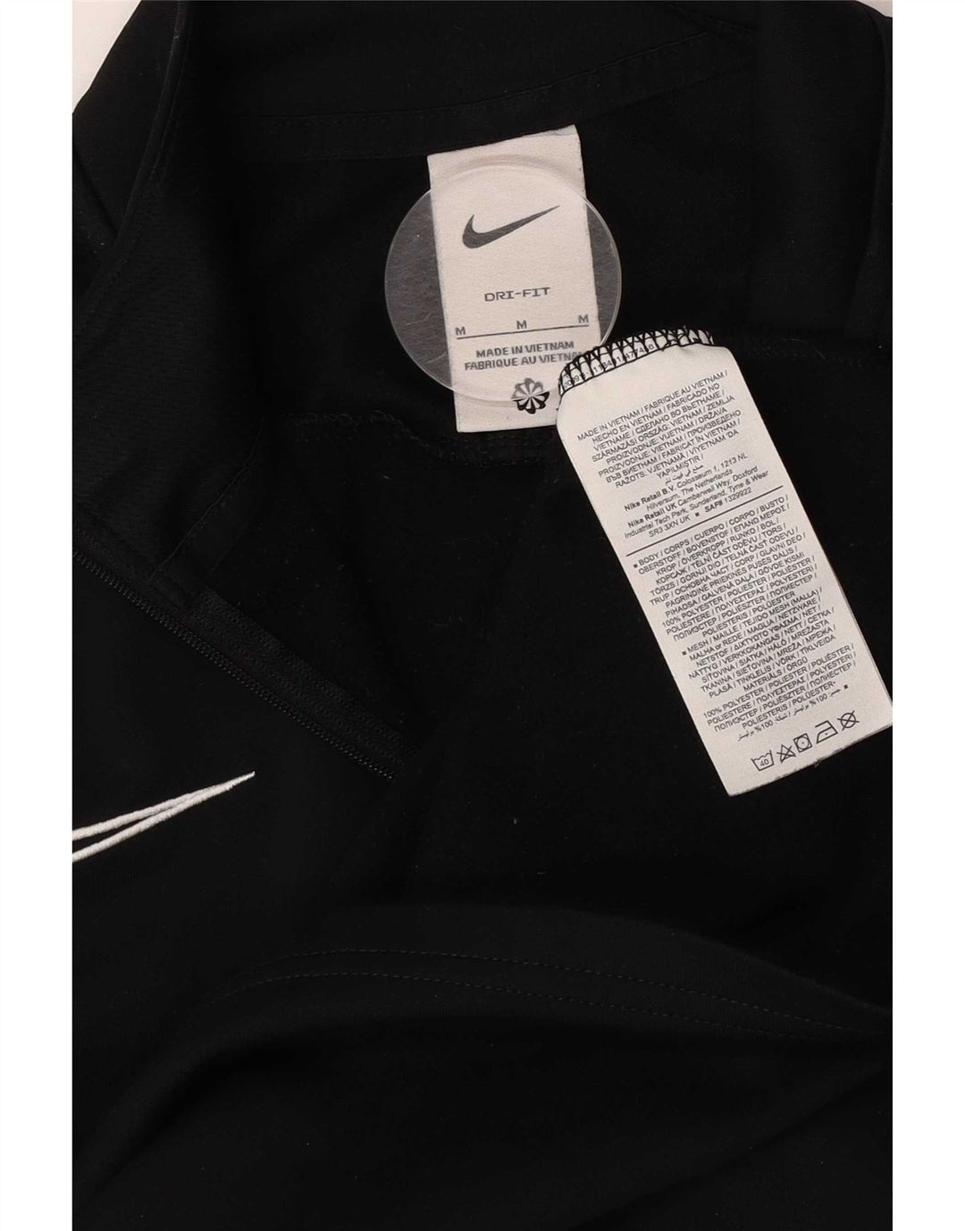 Haut de survêtement Nike Dri Fit Zip Neck pour homme, color block, noir moyen