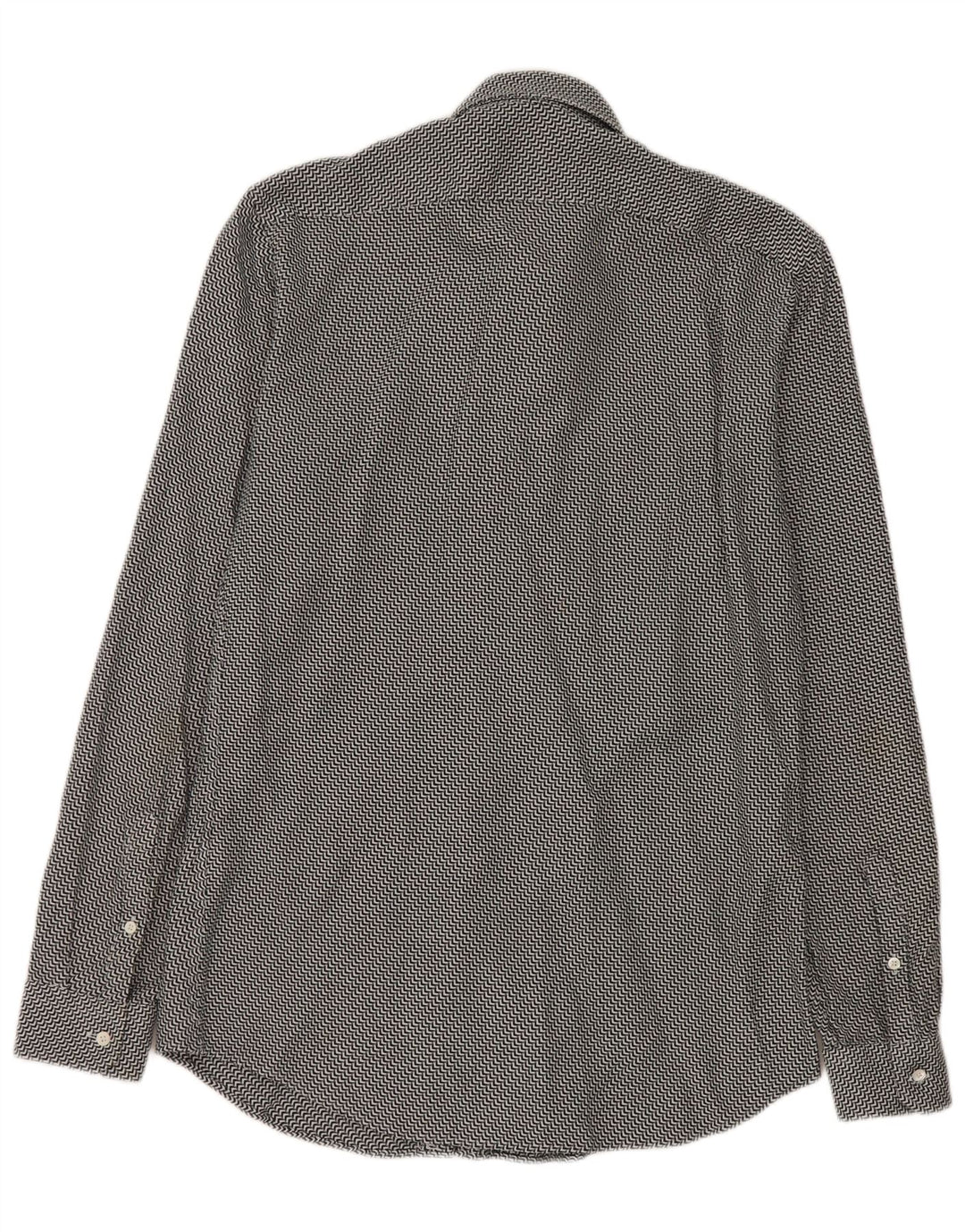 Reiss Chemise Slim Fit Homme Noir Moyen Chevron Coton