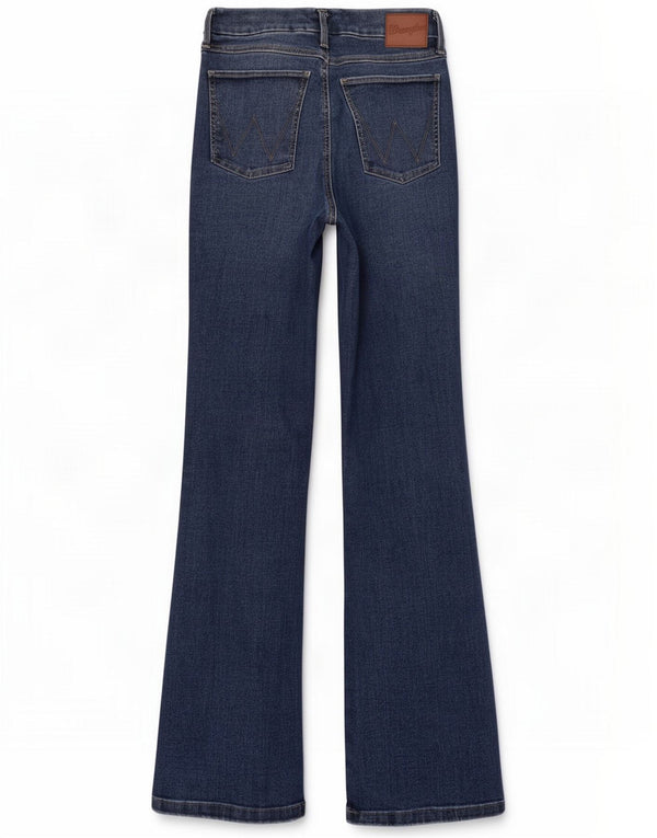 Wrangler Womens Bootcut Jeans W28 L34 Bleu Coton