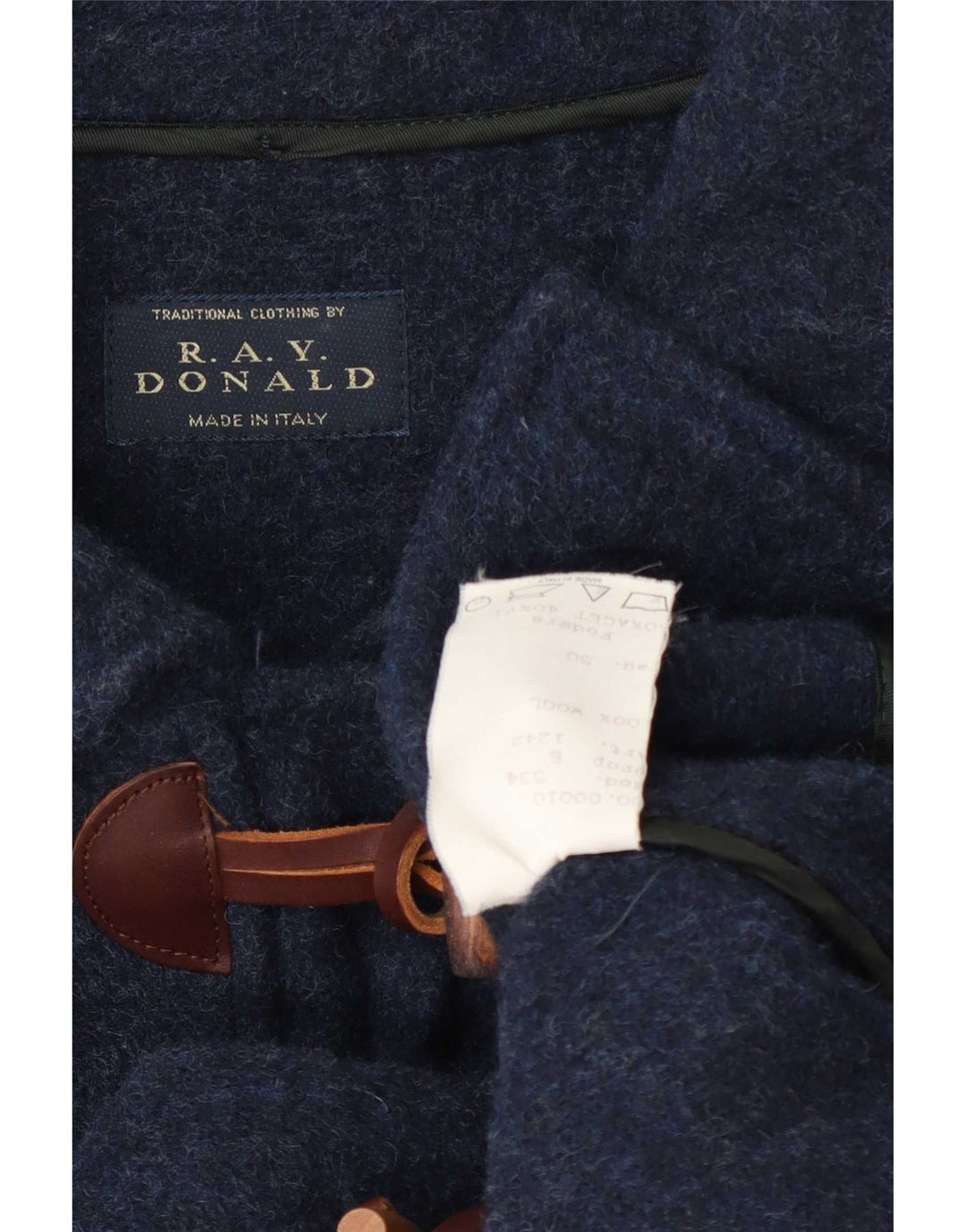 vintage Homme Duffle Coat IT 50 Grande Laine Bleu Marine