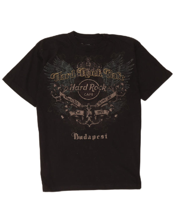 Hard Rock Cafe Mens Budapest Graphic T-Shirt Top Medium Black Cotton