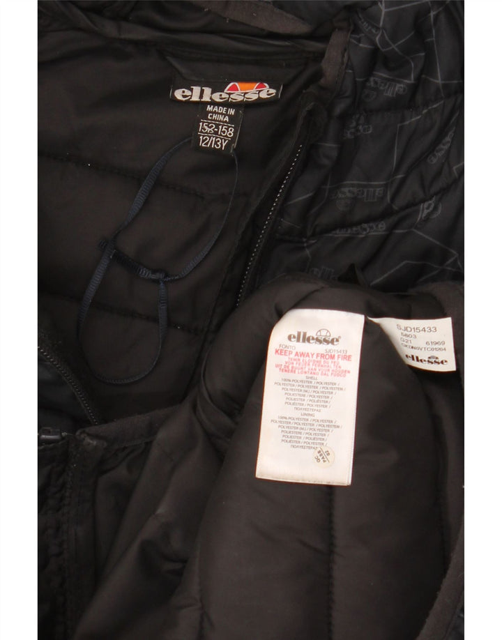 Ellesse Veste matelassée graphique garçon 12-13 ans Noir Géométrique Polyester