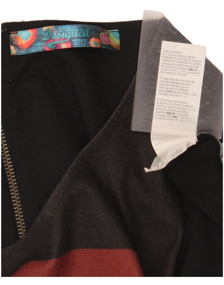 Desigual Womens Basic Dress UK 42 Medium Noir Géométrique Polyester