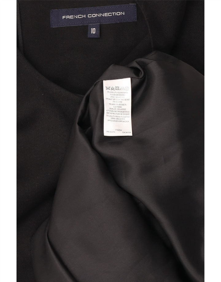 French Connection Robe droite sans manches pour femme UK 10 Petite laine noire