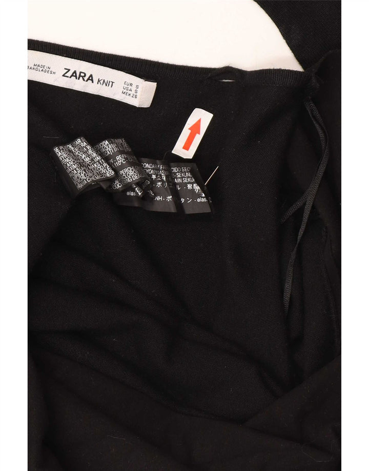 Zara Pull Cardigan Ouvert pour Homme UK 10 Petite Viscose Noire