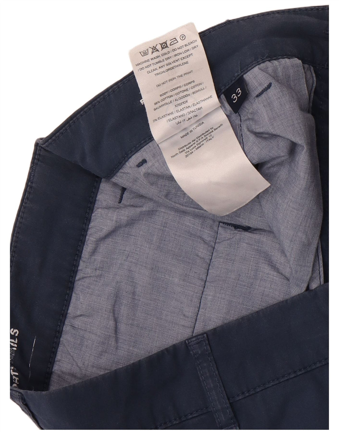 North Sails Short Chino Homme Coupe Regular W33 Coton Bleu Marine Moyen