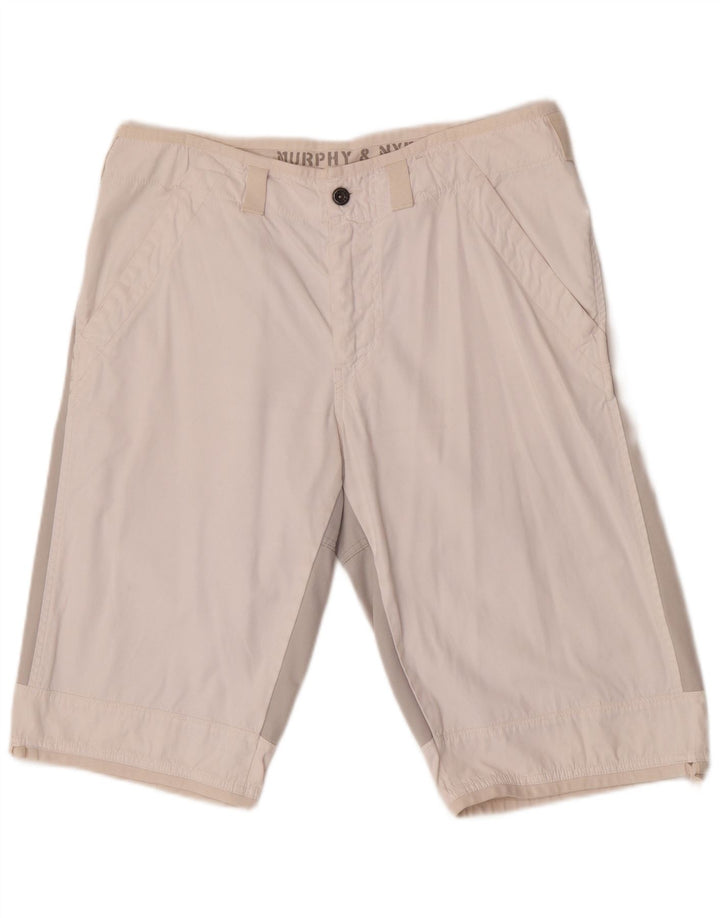 Murphy & Nye Short chino Sailmakers W34 pour homme, grand color block blanc
