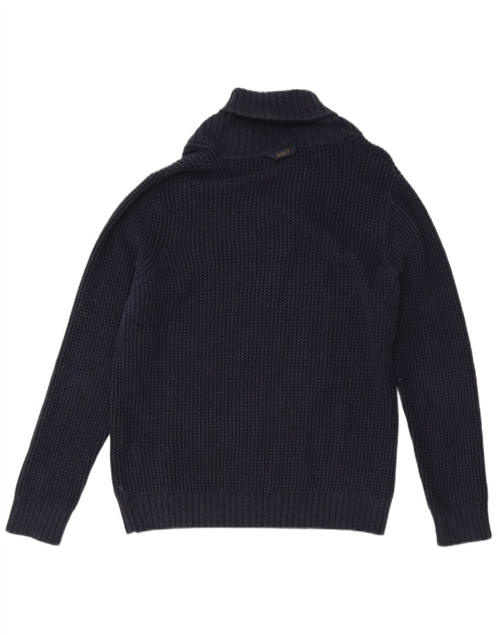 Gant Pull col châle homme bleu marine moyen coton