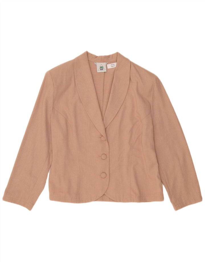 NEW FAST Veste blazer à 3 boutons et manches 3/4 pour femme EU 44 XL Beige Polyester