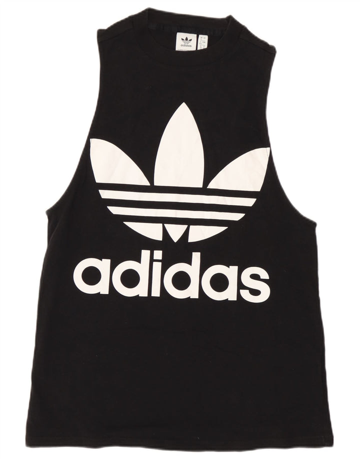 Adidas Débardeur graphique pour femme UK 12 en coton noir moyen