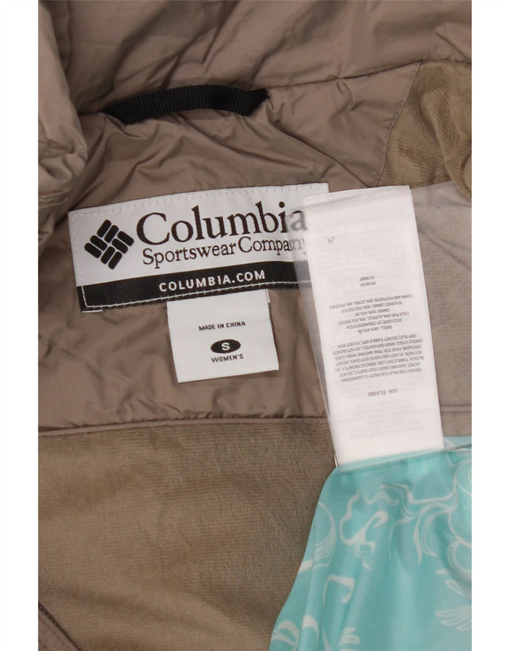 COLUMBIA Veste matelassée à capuche surdimensionnée pour femme UK 10 Petit nylon gris