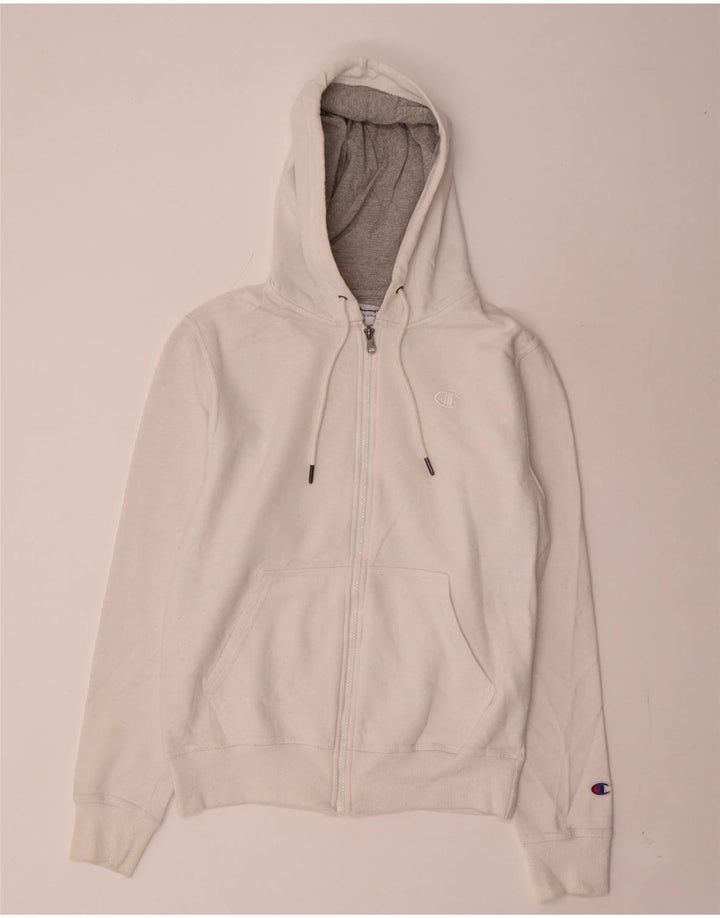 Champion Pull à capuche zippé pour homme Petit coton blanc