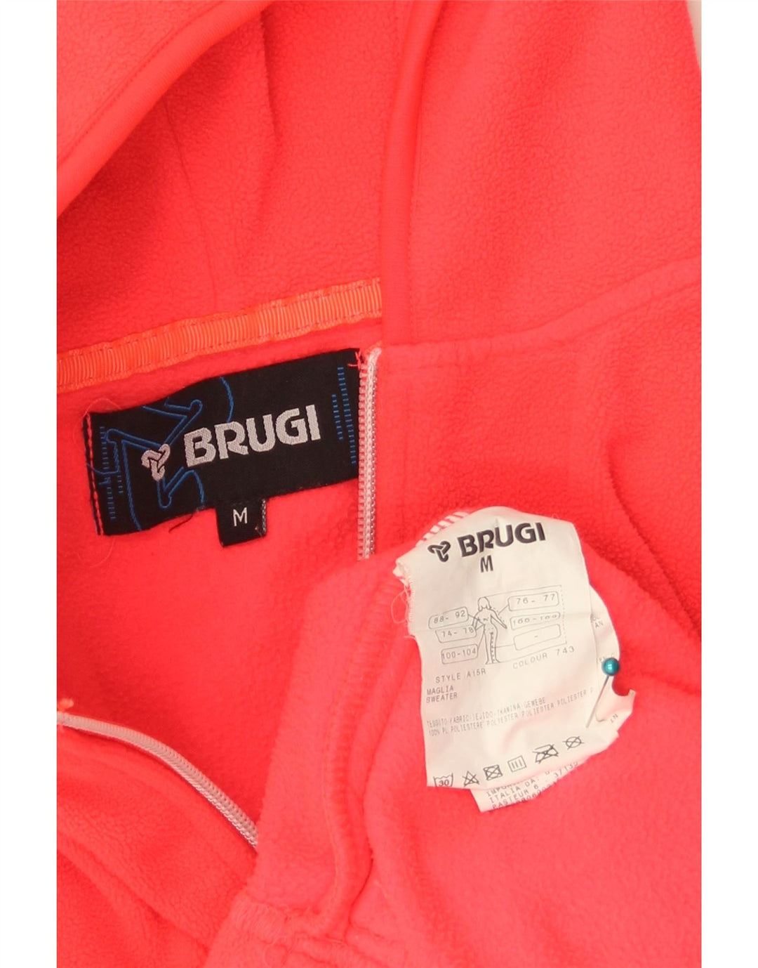 BRUGI Veste polaire à capuche pour femme UK 14 Rouge moyen Paisley Polyester