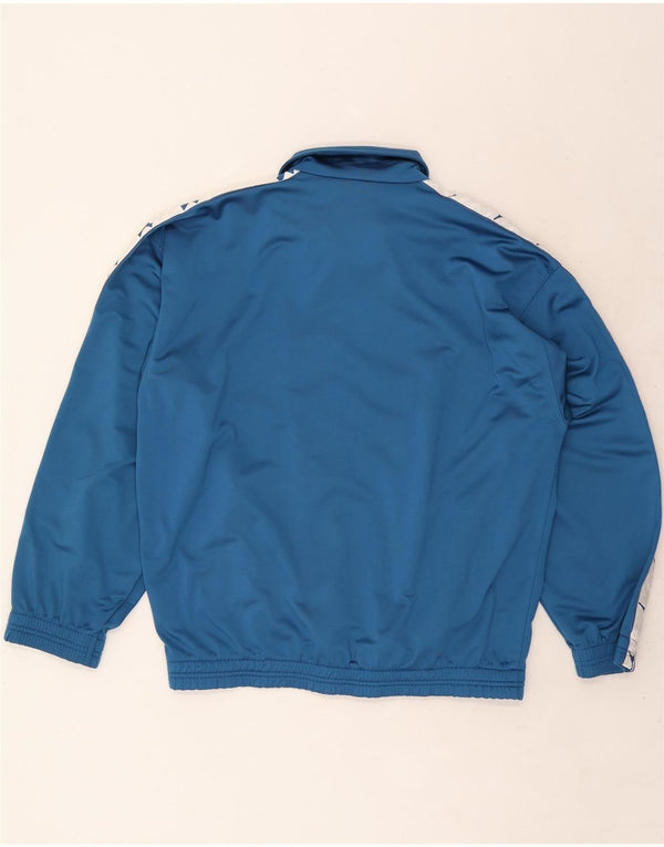 Diadora Veste de survêtement graphique pour homme UK 40 Large Bleu Colorblock