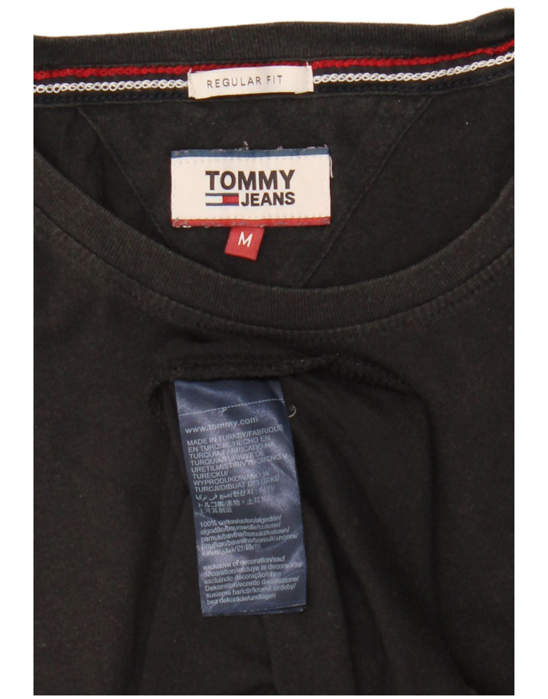 Tommy Hilfiger T-Shirt Regular Fit Homme Coton Noir Moyen