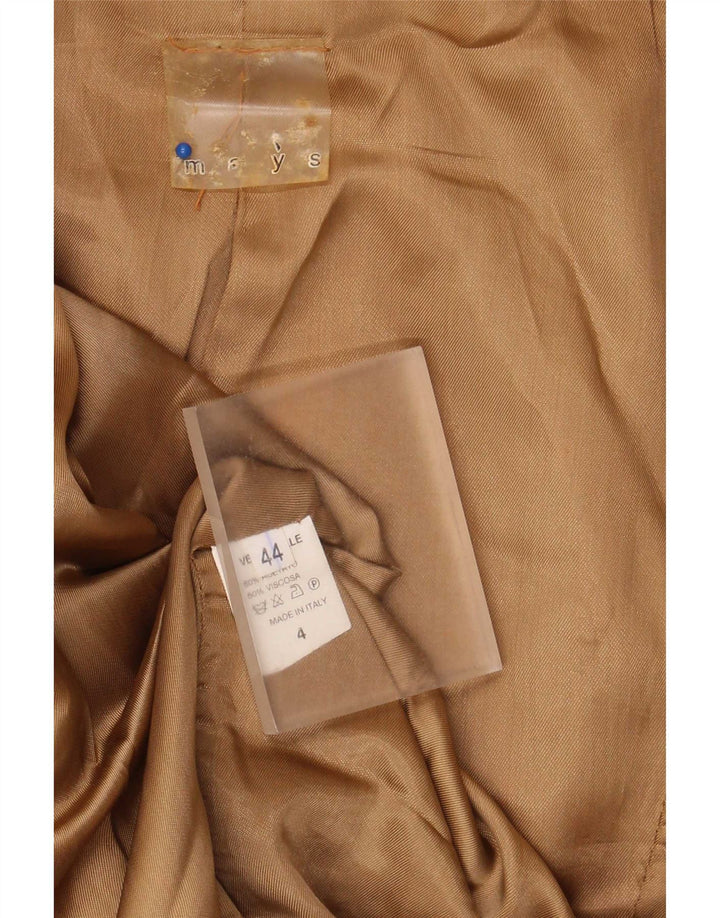 Mays Veste blazer en cuir à 2 boutons pour femme IT 44 Marron moyen