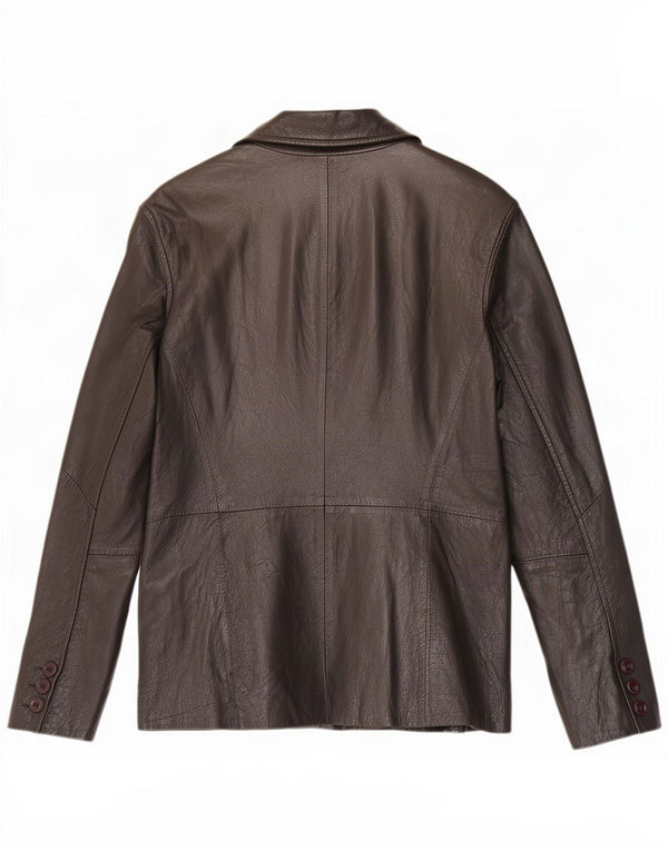 Conbipel Veste Blazer En Cuir À 3 Boutons Femme IT 44 Noir Moyen